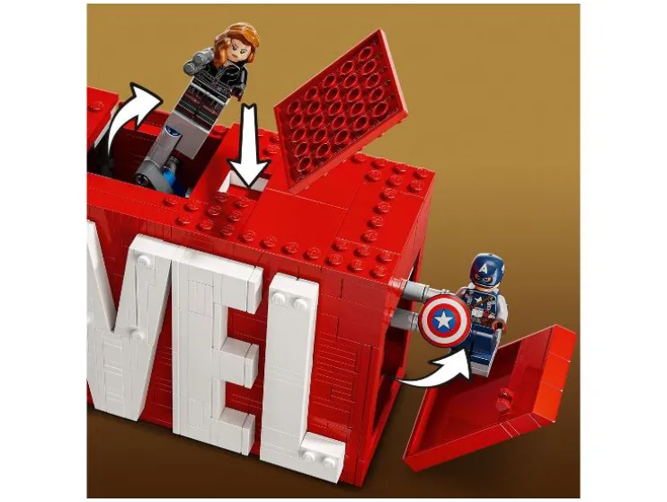 76313 MARVEL logo en minifiguren