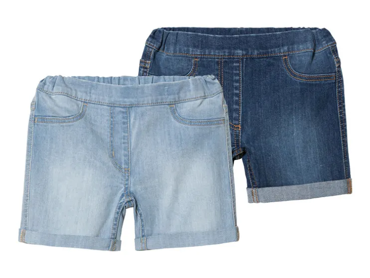 2 stuks peuters denim-shorts