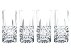 4 whiskyglazen of 4 long drink glazen