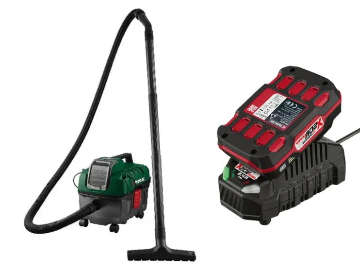 Accu nat en droog stofzuiger 20 V met accu en lader