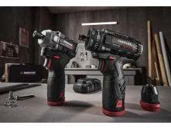 Accu-schroefboormachine en -slagschroevendraaier 12 V met accu's en lader