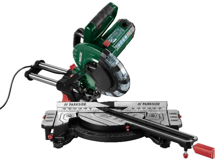 Afkortzaag met verstekfunctie 2000 W - zaagblad 210 mm