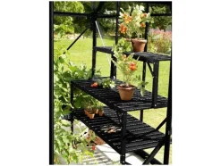 Aluminium tafelblad, 121 x 28 x 39 cm, zwart