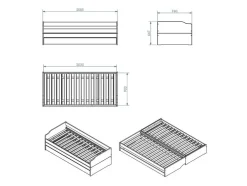 Bedframe Lotar 90 x 200 cm