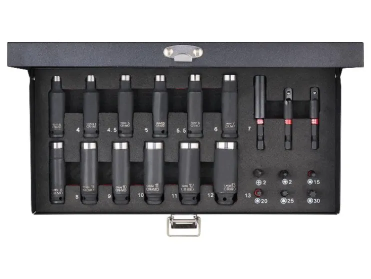 Bit- en krachtdoppenset 1/4"