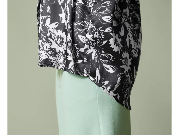 Dames satijnen blouse