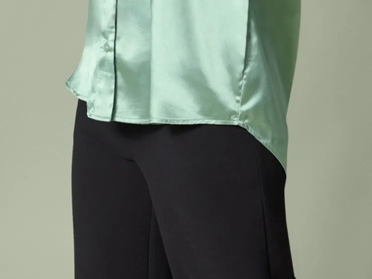 Dames satijnen blouse