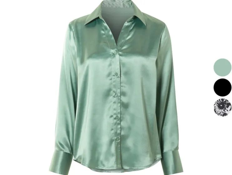 Dames satijnen blouse