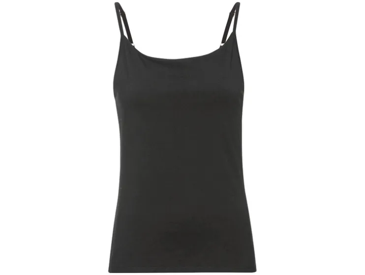 Dames spaghettibandjeshemd, 2 stuks, getailleerd gesneden