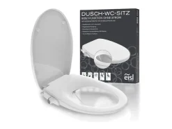 Douche-wc opzetstuk met soft-close-mechanisme en snelsluiting