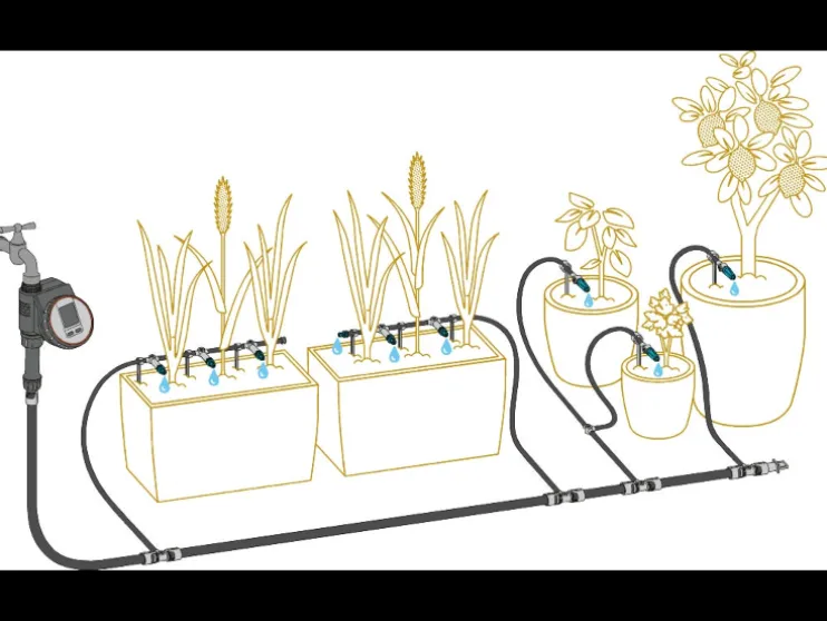 Druppelirrigatie voor de tuin Micro-Drip-System