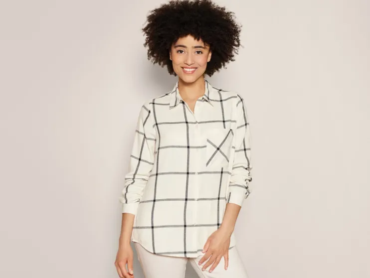 Flanellen dames blouse
