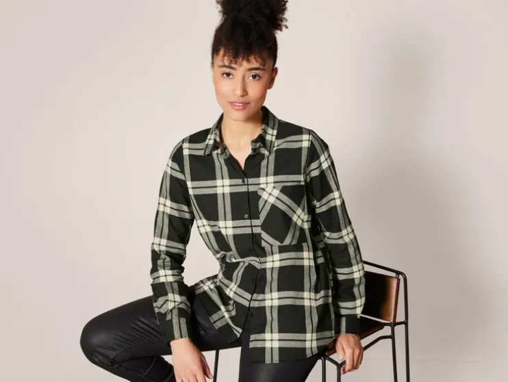 Flanellen dames blouse