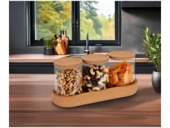 Glazen potten met deksel