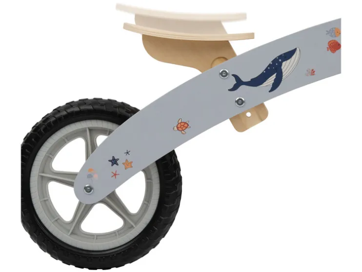 Houten schommeldier of loopfiets