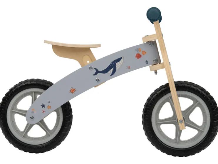 Houten schommeldier of loopfiets