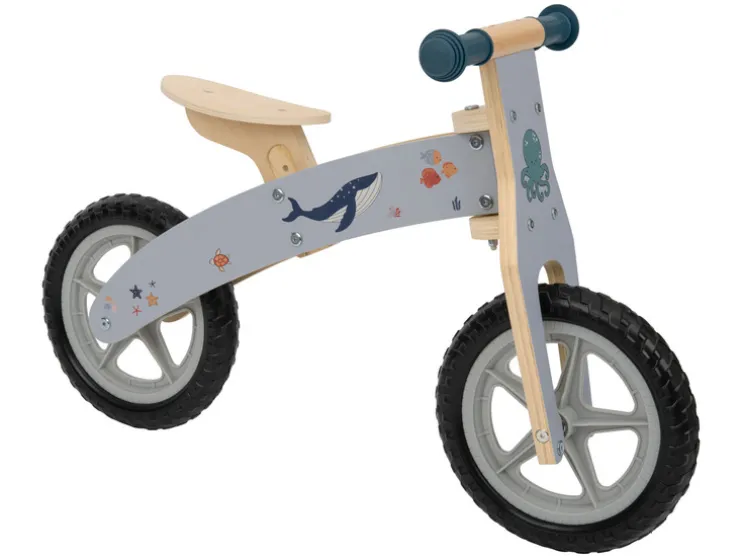 Houten schommeldier of loopfiets