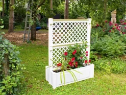 KHW bloembak met centraal trellis, L 100 cm, 110 liter, kunststof