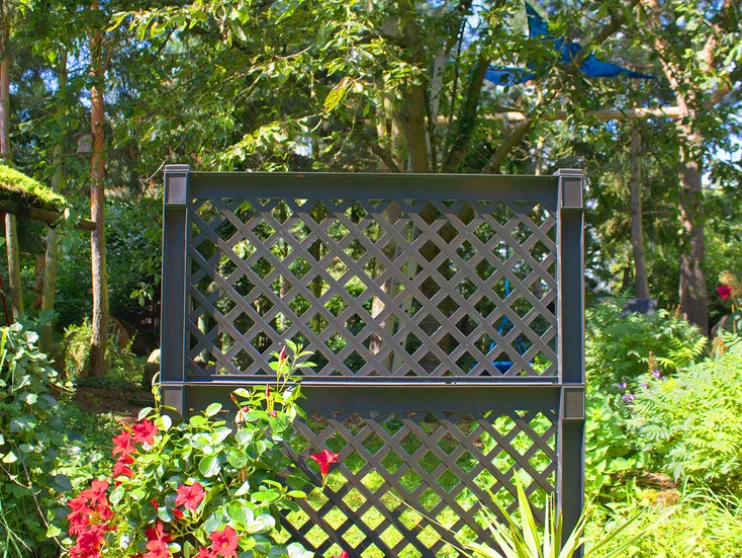 KHW bloembak met centraal trellis, L 100 cm, 110 liter, kunststof