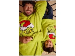 Pluche oversized kinder kersthoodie The Grinch