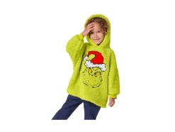Pluche oversized kinder kersthoodie The Grinch