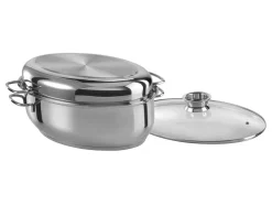 RVS braadpan ovaal 38 cm, 3 in 1
