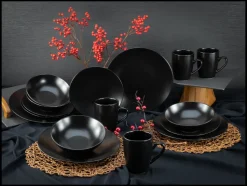 Serviesset Black Matt 16-delig