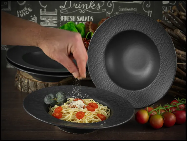 Serviesset Leisteen Black