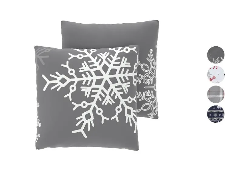 Set van 2 fleece kussenslopen 60 x 50 cm