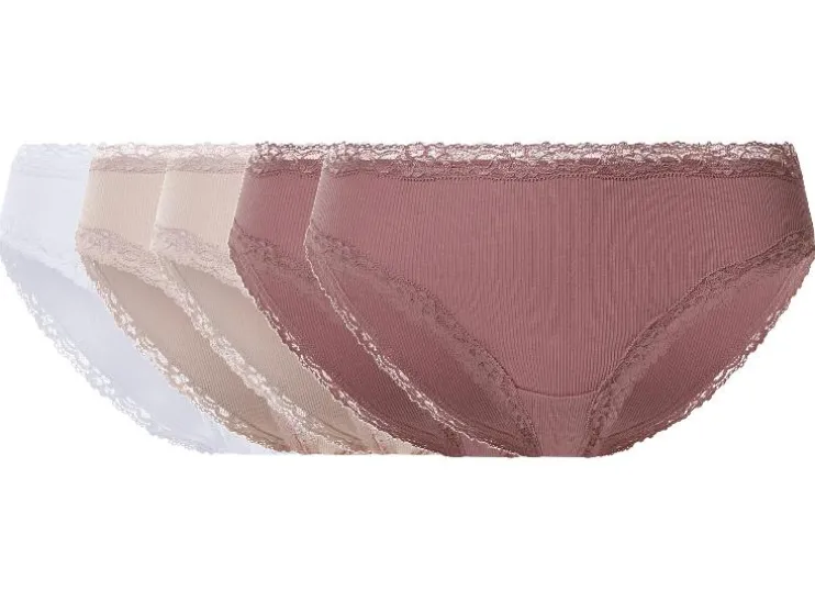 Set van 5 geribde dames onderbroeken