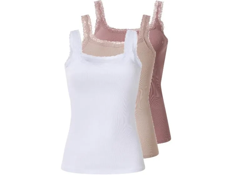 Set van 3 geribde dames tops