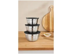 Set van 3 RVS schalen