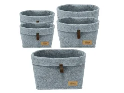 Set van 5 vilten manden Feli