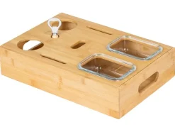 Snackplank met glazen bakjes