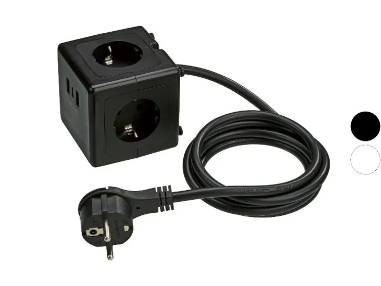 Stekkerdoos kubus met USB-aansluitingen