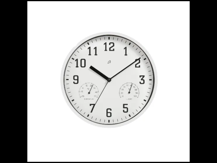 Wandklok met thermometer en hygrometer